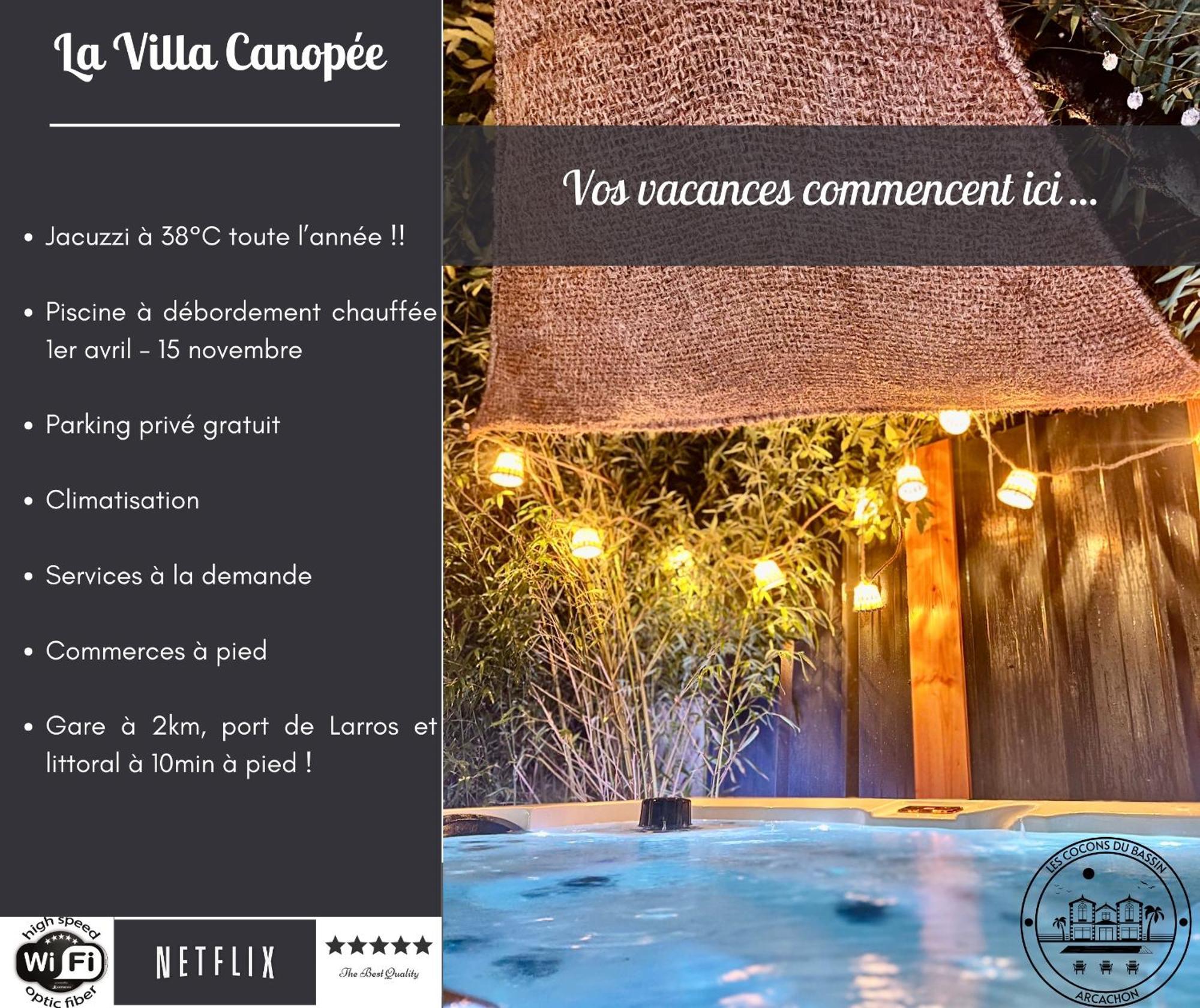 La Villa Canopee - Piscine Chauffee-Fibre-Clim-Jacuzzi Gujan-Mestras Buitenkant foto